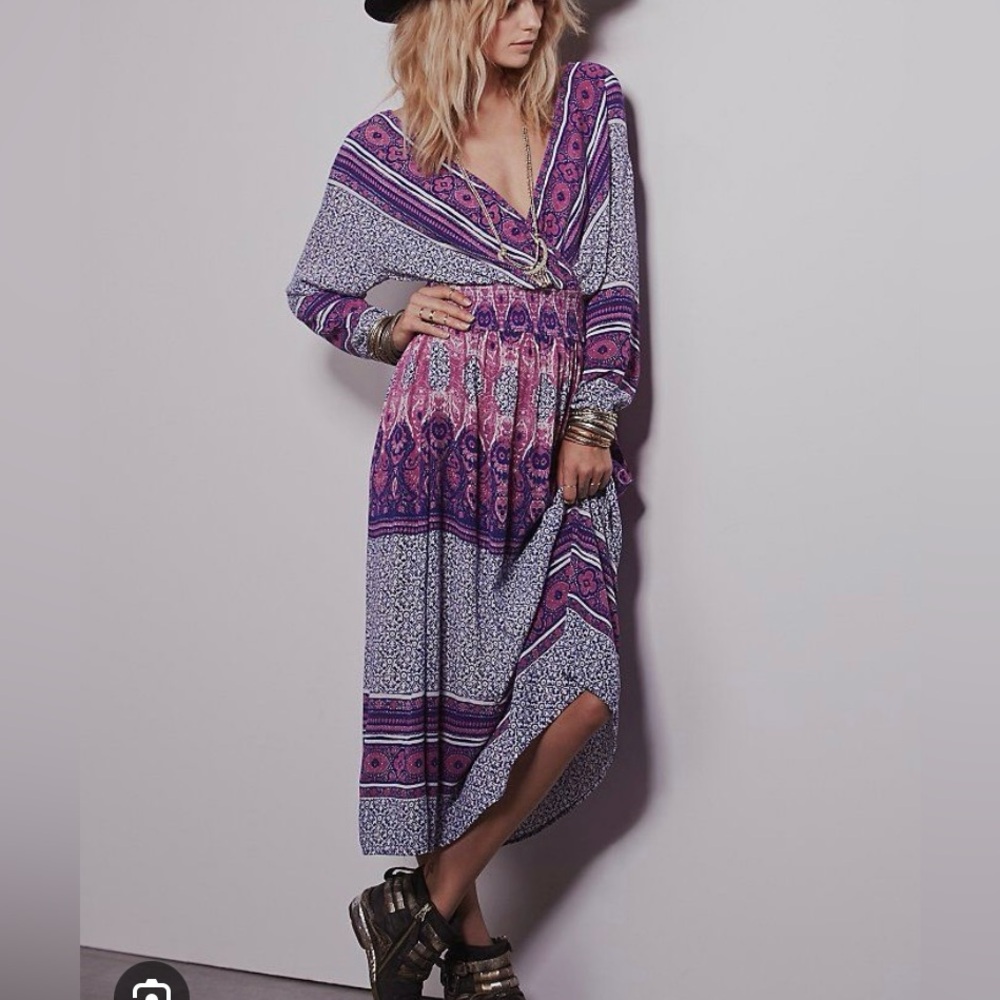 Free People Bohemian She’s a Lady Midi Dress - Picture 4 of 15